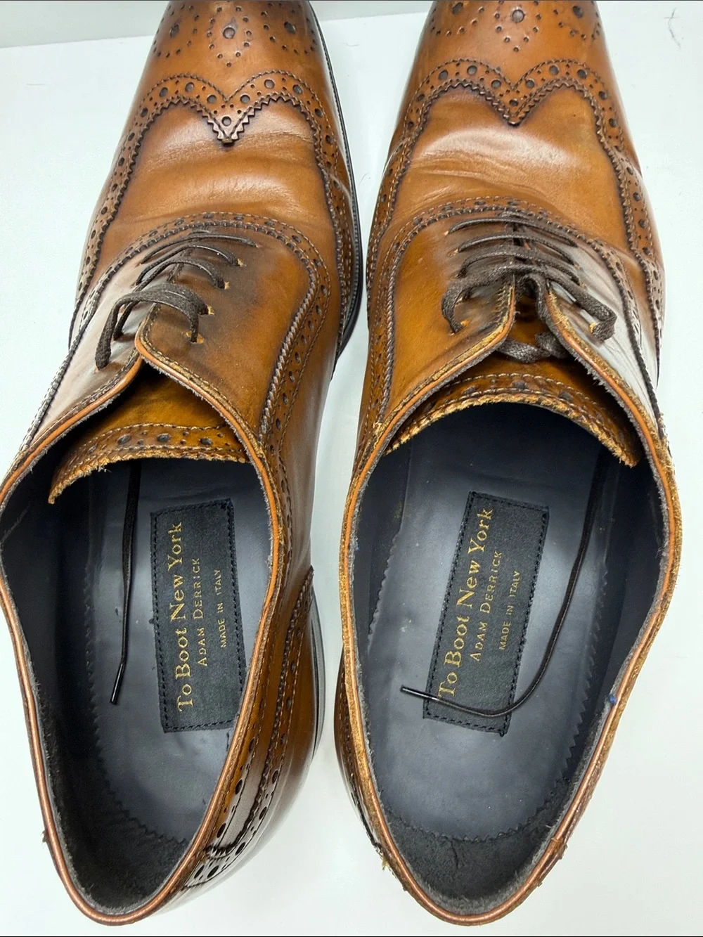 To Boot Tan Brown Leather Wingtip Oxfords